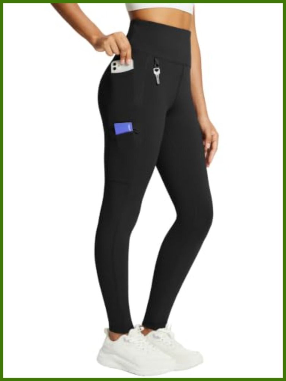 Fleece Lined Waterproof Thermal Leggings High Rise Tummy Control Hiking Pants